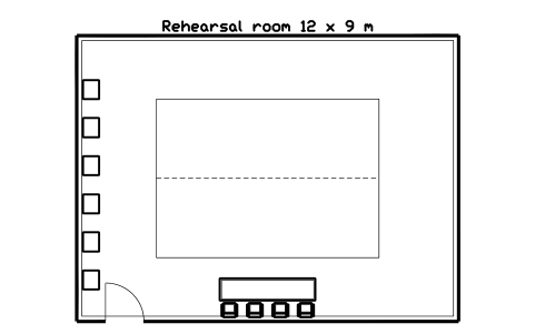 Preview of the Rehearsal room 12 x 9 m symbol, block CIN_ROOM_REHEARSAL