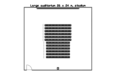 Preview of the Large auditorium 26 x 24 m, stadium symbol, block CIN_ROOM_SCREEN_LARGE
