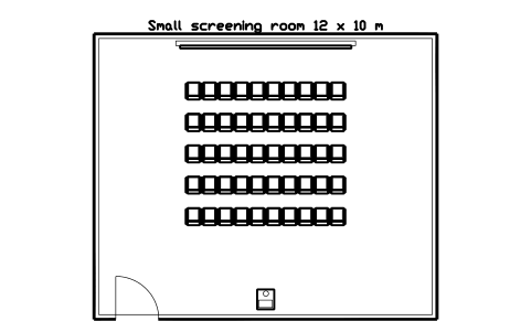 Preview of the Small screening room 12 x 10 m symbol, block CIN_ROOM_SCREEN_SMALL