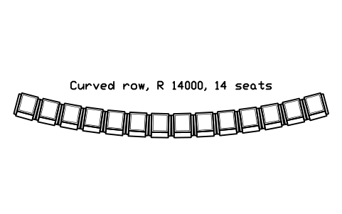 Preview of the Curved row, R 14000, 14 seats symbol, block CIN_ROW_ARC_R14000