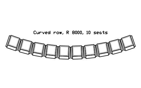 Preview of the Curved row, R 8000, 10 seats symbol, block CIN_ROW_ARC_R8000