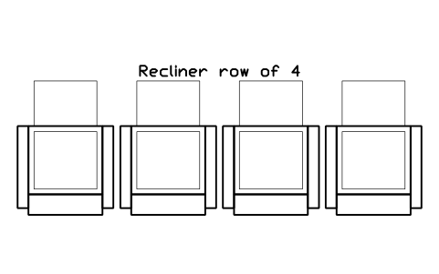 Preview of the Recliner row of 4 symbol, block CIN_ROW_RECLINER_4