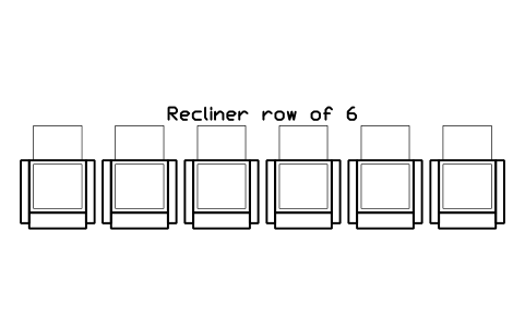 Preview of the Recliner row of 6 symbol, block CIN_ROW_RECLINER_6