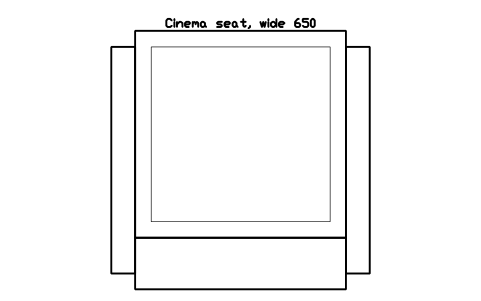 Preview of the Cinema seat, wide 650 symbol, block CIN_SEAT_CINEMA_WIDE