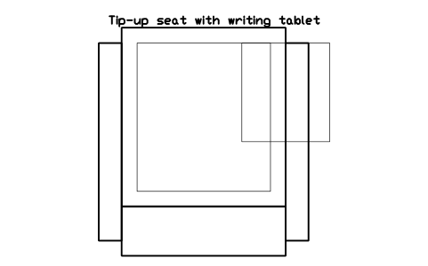Preview of the Tip-up seat with writing tablet symbol, block CIN_SEAT_TIPUP_BOOK