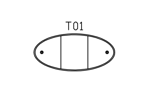 Anteprima del simbolo Tavolo ovale, 2600 x 1200, blocco CLS_TABLE_OVAL_2600