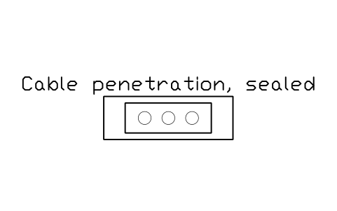 Anteprima del simbolo Cable penetration, sealed, blocco CLR_CABLE_PENETRATION