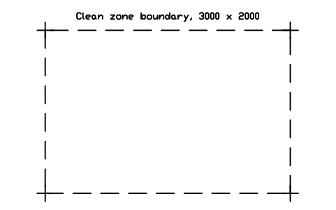 Anteprima del simbolo Clean zone boundary, 3000 x 2000, blocco CLR_CLEAN_ZONE_BOUNDARY