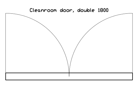 Anteprima del simbolo Cleanroom door, double 1800, blocco CLR_DOOR_DOUBLE