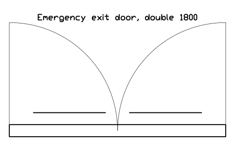 Anteprima del simbolo Emergency exit door, double 1800, blocco CLR_DOOR_EMERGENCY