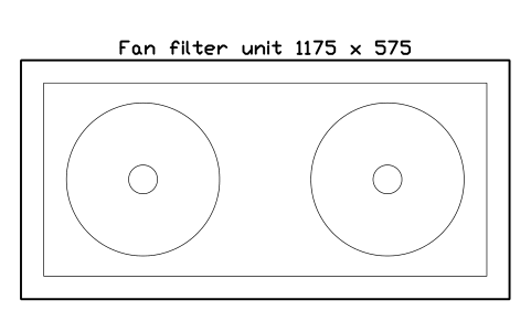 Anteprima del simbolo Fan filter unit 1175 x 575, blocco CLR_FFU_1200X600