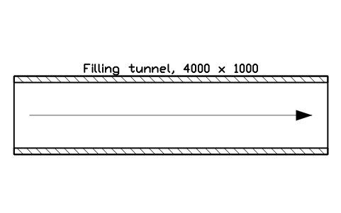 Anteprima del simbolo Filling tunnel, 4000 x 1000, blocco CLR_FILLING_TUNNEL