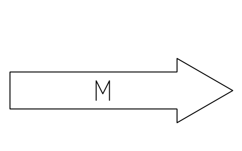 Anteprima del simbolo Flow arrow, material, blocco CLR_FLOW_MATERIAL