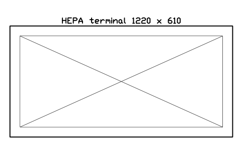 Anteprima del simbolo HEPA terminal 1220 x 610, blocco CLR_HEPA_1200X600