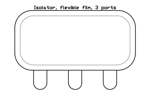 Anteprima del simbolo Isolator, flexible film, 3 ports, blocco CLR_ISOLATOR_FLEX