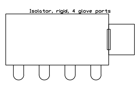 Anteprima del simbolo Isolator, rigid, 4 glove ports, blocco CLR_ISOLATOR_RIGID