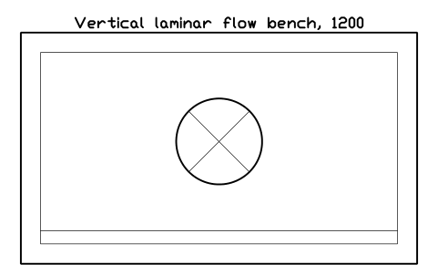 Anteprima del simbolo Vertical laminar flow bench, 1200, blocco CLR_LAF_BENCH_1200