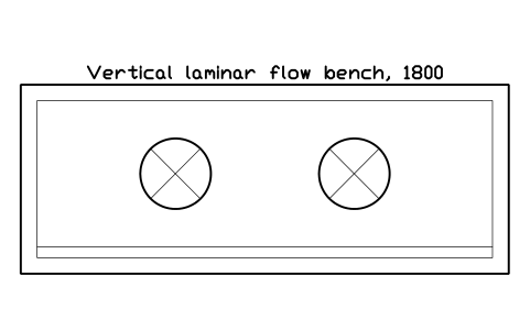 Anteprima del simbolo Vertical laminar flow bench, 1800, blocco CLR_LAF_BENCH_1800