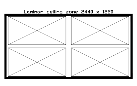 Anteprima del simbolo Laminar ceiling zone 2440 x 1220, blocco CLR_LAF_ZONE_2400