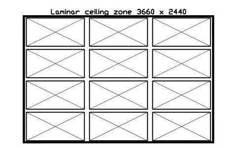 Anteprima del simbolo Laminar ceiling zone 3660 x 2440, blocco CLR_LAF_ZONE_3600