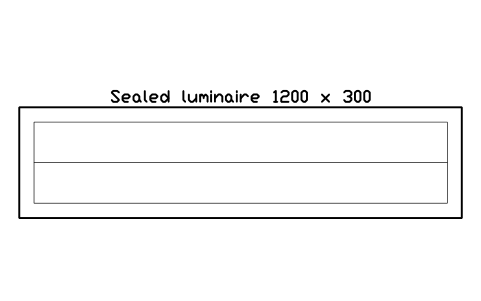 Anteprima del simbolo Sealed luminaire 1200 x 300, blocco CLR_LIGHT_1200
