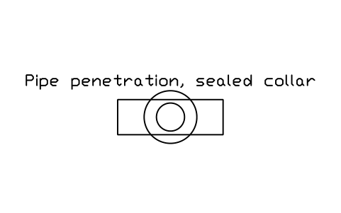Anteprima del simbolo Pipe penetration, sealed collar, blocco CLR_PIPE_PENETRATION