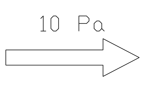 Anteprima del simbolo Pressure cascade arrow, blocco CLR_PRESSURE_ARROW
