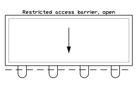 Anteprima del simbolo Restricted access barrier, open, blocco CLR_RABS_OPEN