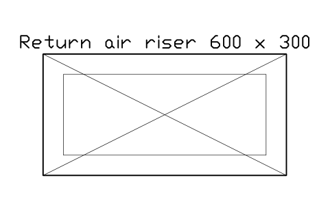 Anteprima del simbolo Return air riser 600 x 300, blocco CLR_RETURN_RISER
