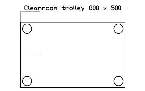 Anteprima del simbolo Cleanroom trolley 800 x 500, blocco CLR_TROLLEY