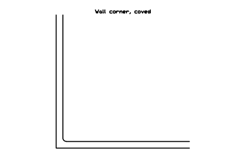 Anteprima del simbolo Wall corner, coved, blocco CLR_WALL_CORNER_COVED