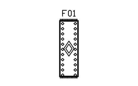 Anteprima del simbolo Tappeto, passatoia kilim, 800 x 2400, blocco CBH_RUG_KILIM_RUNNER