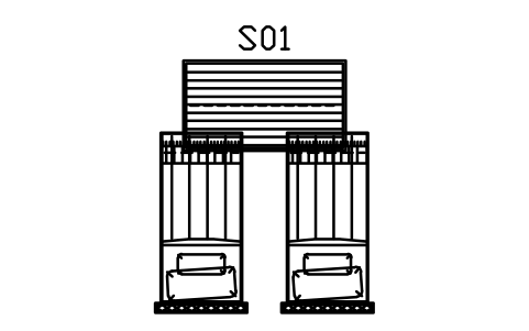 Anteprima del simbolo Set camera da letto, letti a castello, 3000 x 3400, blocco CBH_SET_KIDS_BUNK