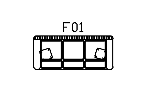 Anteprima del simbolo Divano, sfoderabile, con gonna, tre posti, blocco CBH_SOFA_3
