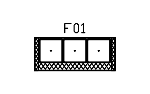 Anteprima del simbolo Divano, struttura in rattan, tre posti, blocco CBH_SOFA_RATTAN_3