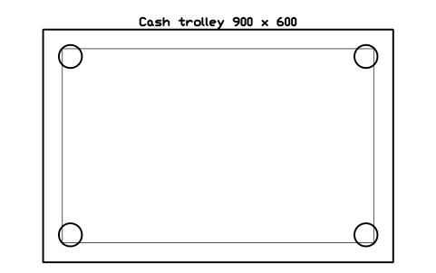Preview of the Cash trolley 900 x 600 symbol, block SVC_CASH_TROLLEY