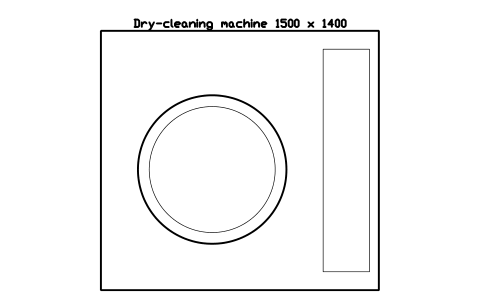 Preview of the Dry-cleaning machine 1500 x 1400 symbol, block SVC_DRYCLEAN_MACHINE