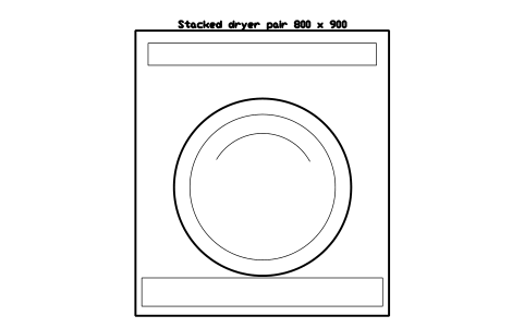 Preview of the Stacked dryer pair 800 x 900 symbol, block SVC_DRYER_STACK