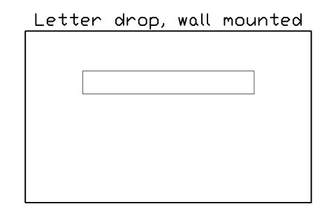 Preview of the Letter drop, wall mounted symbol, block SVC_LETTER_DROP_WALL