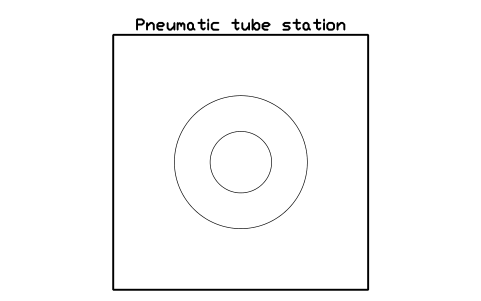 Preview of the Pneumatic tube station symbol, block SVC_PNEUMATIC_TUBE