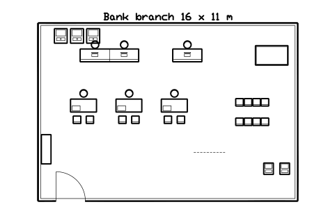 Preview of the Bank branch 16 x 11 m symbol, block SVC_ROOM_BANK_BRANCH