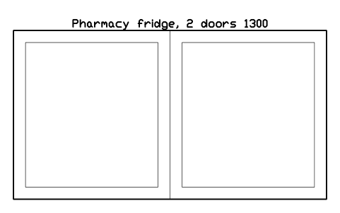 Preview of the Pharmacy fridge, 2 doors 1300 symbol, block SVC_RX_FRIDGE_2
