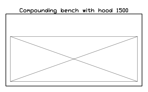 Preview of the Compounding bench with hood 1500 symbol, block SVC_RX_FUME_HOOD