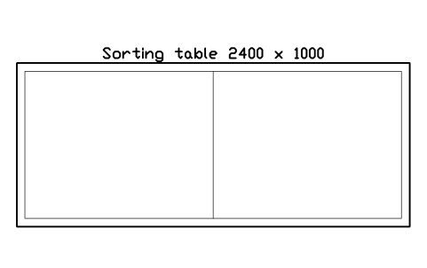Preview of the Sorting table 2400 x 1000 symbol, block SVC_SORTING_TABLE