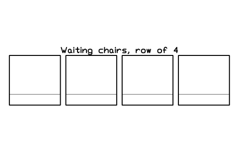 Preview of the Waiting chairs, row of 4 symbol, block SVC_WAITING_ROW_4