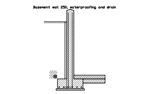 シンボル 地下室壁 250(防水・排水) のプレビュー（ブロック CWS_BASEMENT_250_WP）