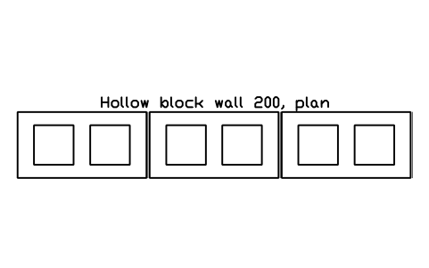 シンボル 空洞ブロック壁 200(平面) のプレビュー（ブロック CWS_BLOCK_200_PLAN）