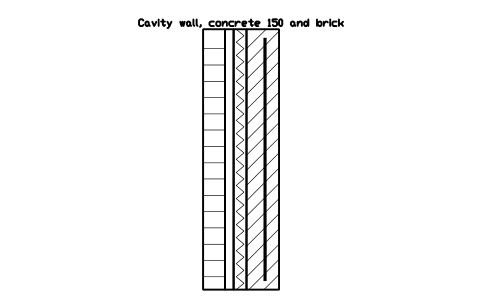 シンボル 二重壁(コンクリート 150 とれんが) のプレビュー（ブロック CWS_CAVITY_150_BRICK）