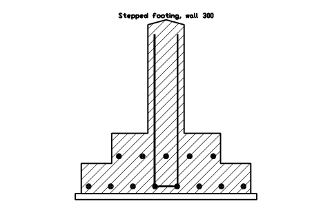 シンボル 段付き基礎(壁 300) のプレビュー（ブロック CWS_FOOT_STEPPED）