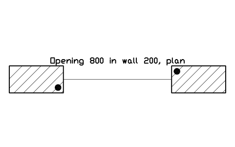 シンボル 壁 200 の開口 800(平面) のプレビュー（ブロック CWS_OPEN_PLAN_800）